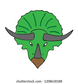 Hand-drawn Triceratops Dinosaur. Vector illustration in doodle style.