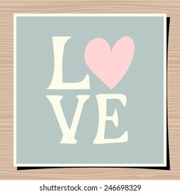 Hand-drawn typographic design template for Valentine's Day.