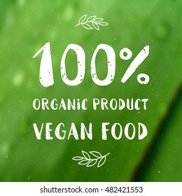 Hand-drawn typographic elements for design. Natural products and vegan food labels