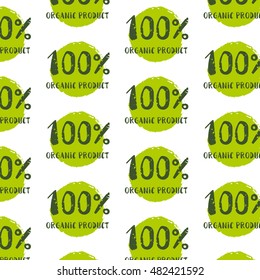 Hand-drawn typographic elements for design. Natural products and vegan food labels