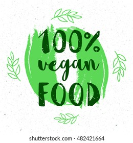 Hand-drawn typographic elements for design. Natural products and vegan food labels