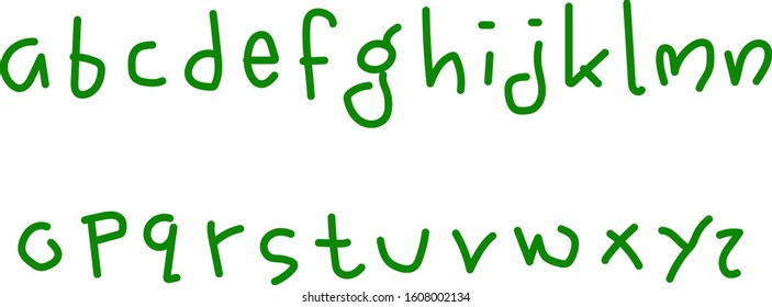 Hand-drawn Typography. Alphabet A to Z character. 
