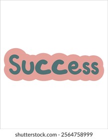  Hand-drawn typography of the word "Success" in bold pink with green highlights, symbolizing achievement and growth. Ideal for motivational designs and branding.