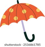 Handdrawn Umbrella With Dotted Pattern Vector Illustration