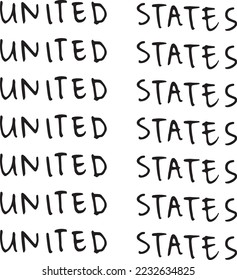 Hand-drawn United States typeface text for greeting cards, branding, prints, graphic resources, and many more.