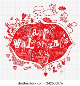 hand-drawn Valentine's card