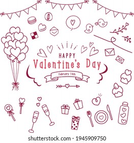 Hand-Drawn Valentine's Day Doodle Collection (Line Art)