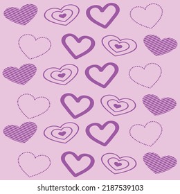 Hand-drawn valentine's day seamless pattern, Hand drew doodle illustration - Happy Valentines Day. Love you