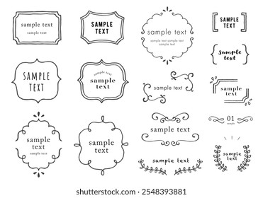 Hand-drawn various heading frames set