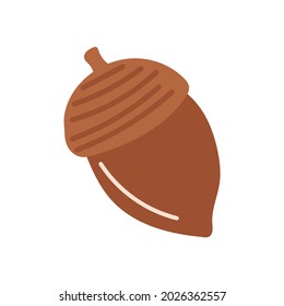 Hand-drawn vector acorn. Concept of autumn, forest and nature.