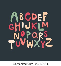 Hand-drawn vector alphabet.