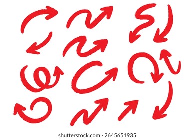 hand-drawn vector arrow set collection