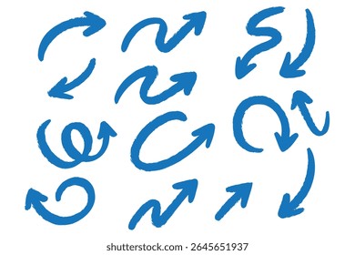 hand-drawn vector arrow set collection