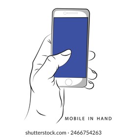 Arte vectorial dibujado a mano, Una ilustración de mano humana, Dibujo de Vector móvil