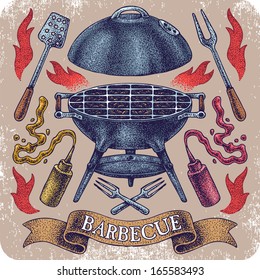 Hand-drawn vector barbecue.