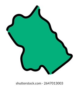 Handgetekende vector van Barda, Azerbeidzjan met eenvoudige warme illustratiestijl.