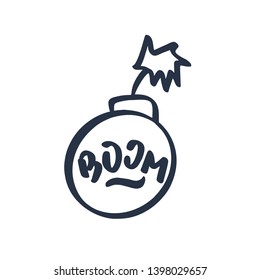 Hand-drawn vector BOOM icon. Ocean icons for party, posters background, postcard, banner, etc. Print on cup, bag, shirt, package, balloon

