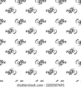 Handgezeichnete Vektorkalligraphie und einzigartiger Pinselstift-Buchstabencode. Nahtloser Hintergrund mit geometrischem Skript-Design. Wiederholte Kulisse für Werbecafés, Restaurants, Bäckerei, Verpackungen