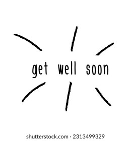 Tarjeta vectorial de mano, un deseo de recuperarse. inscription, un deseo de recuperación.Los deseos de dibujar mano se recuperan pronto. Cartel de tipografía.