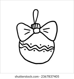 Hand-drawn vector Christmas ornament. Doodle vector illustration for festive holiday designs, including greeting cards, posters, stickers, and seasonal decorations.
