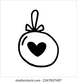 Hand-drawn vector Christmas ornament. Doodle vector illustration for festive holiday designs, including greeting cards, posters, stickers, and seasonal decorations.