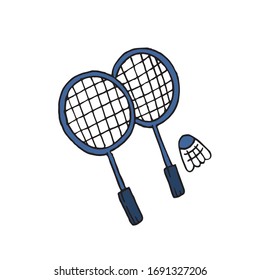 hand-drawn vector color illustration, element without background, badminton for playing outdoors