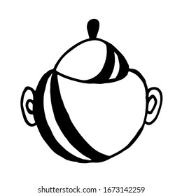 Hand-drawn vector Cookware Set Illustration. Cutlery, cooking, kitchen