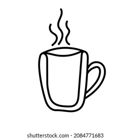 Hand-drawn vector cup in the style of a doodle. 
