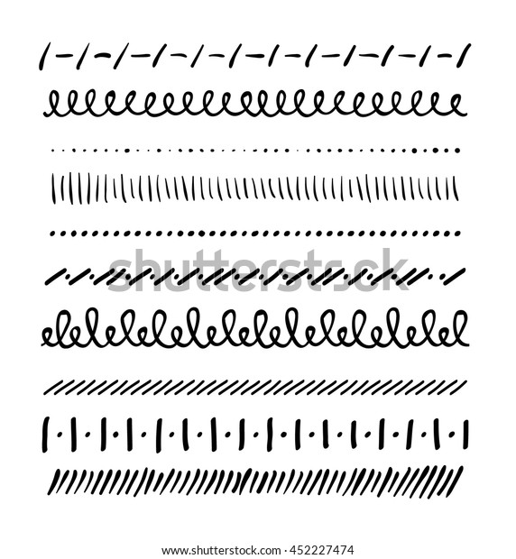 Hand-drawn vector doodle borders for text and\
image design
