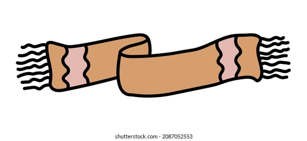 Hand-drawn vector doodle style scarf.