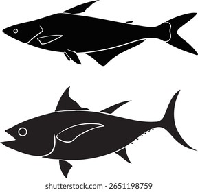 "Coleção De Peixes Vetoriais Desenhados À Mão - Conjunto De Ilustrações Marine Life"
