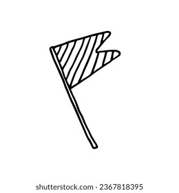 Handgezeichnete Vektorflaggenklammer-Kunst. Cute doodle Feierlichkeiten Illustration. Cartoon-Kinderklassekunst für Babyduschen, Schlafzimmerdekor, Geburtstagsfeiern oder Textil- und Bekleidungsdesign. 