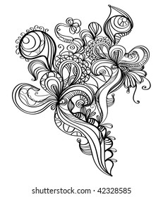 Hand-drawn vector floral design
