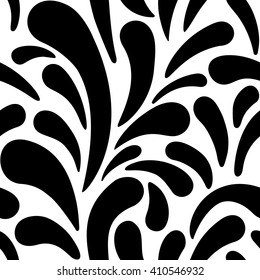 Hand-drawn vector Floral seamless pattern. Tribal ethnic background. Hand drawn stylish, trendy flow pattern in the form of spray droplets. Vector illustration with sketch.