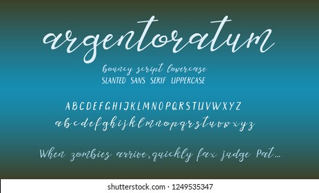 Hand-drawn Vector Font Elements. Bouncy Script Lowercase And Slanted Sans Serif Uppercase Letters, 