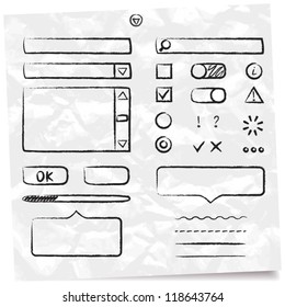 hand-drawn vector form elements for web