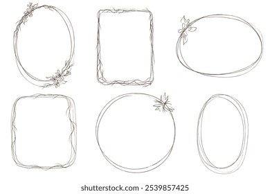 Hand-Drawn Vector Frames Collection. Unique Borders for Creative Projects and Designs