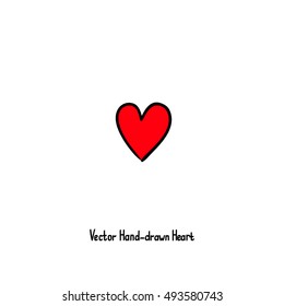 Hand-drawn vector heart icon. romantic design