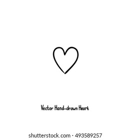 Hand-drawn vector heart icon. romantic design