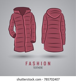 Hand-drawn vector hoodie jacket template mock up and showcase for designer, front and back view