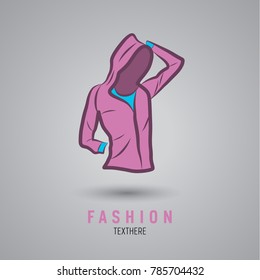 Hand-drawn vector hoodie jacket template mock up and showcase for designer