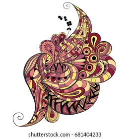 Hand-Drawn vector illustration of abstract decorative doodles. Coloring pages for adults