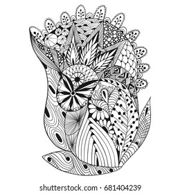 Hand-Drawn vector illustration of abstract decorative doodles. Coloring pages for adults
