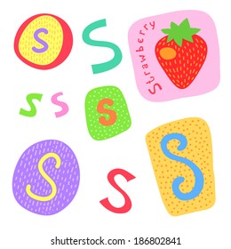 Hand-drawn vector illustration of alphabet letters