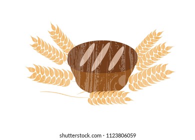 Handdrawn vector illustration for bakery as a banner, or logo, or a sticker for shop. Tag for high quality goods . Material for advertising, promotional campaign. EPS 10