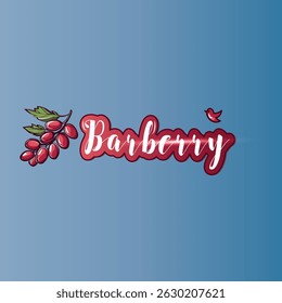 desenho à mão vetor ilustração barberry texto logotipo