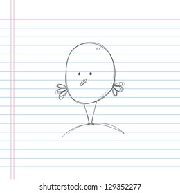 Ilustración vectorial dibujada a mano de un ave
