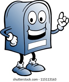 Hand-drawn Vector illustration of an Blue Mailbox