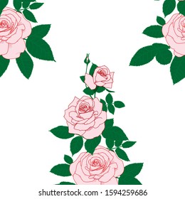 Hand-drawn vector illustration. Bouquet of roses . Silhouette of a rose.