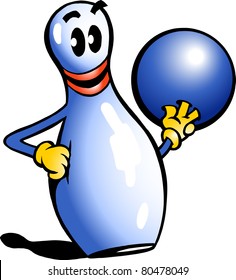 Hand-drawn Vector illustration of an Bowling Pin